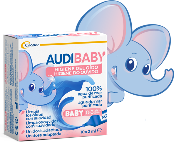 De 0 a 3 años, solución 100 % natural en monodosis desechables para limpiar eficazmente y con suavidad los oídos del bebé.