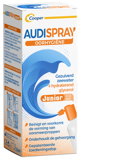 Van 3 tot 12 jaar, spray voor kinderen: bevat glycerol om kwetsbare oren te beschermen. Te gebruiken om het vormen van oorsmeerproppen te voorkomen.