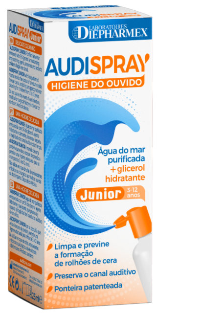 Spray para crianças dos 3 aos 12 anos: contém glicerol para respeitar a fragilidade dos seus ouvidos. Utilizar para prevenir a formação de rolhões de cera.