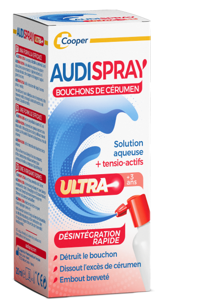 Audispray ultra est LA solution pour traiter les bouchons de cérumen.